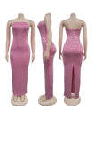 RHINESTONE FITTED DRESS
