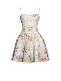 VALDA YELLOW AND PINK LINEN MINI DRESS