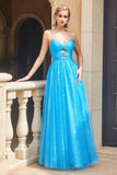 OCEAN BLUE LAYERED TULLE GOWN