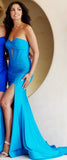 TWISTED PLEATED ILLUSION FRONT STRETCH MERMAID GOWN