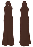 BROOCH HALTER LOOK MAXI DRESS