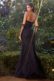 FITTED PEARL EVENING GOWN