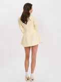 Obelia Off White Long Sleeve Polo Mini Dress