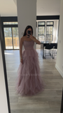 A LINE GLITTER TULLE DRESS