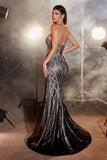 CRYSTAL STRAPLESS EMBELLISHED MERMAID GOWN