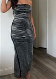 RHINESTONE FITTED DRESS