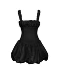 AUBREY BLACK BUBBLE HEM MINI DRESS