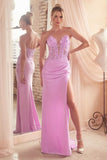 STRAPLESS LACE DEEP V FITTED GOWN