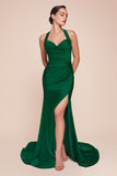 ROBE AJUSTÉE EN SATIN EXTENSIBLE À COL NU