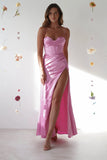 BLOSSOM PINK CORSET SATIN GOWN