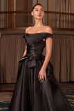 OFF SHOULDER PLEAT WAIST GOWN