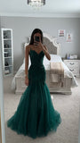 STRAPLESS LACE TULLE MERMAID GOWN