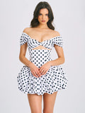 UMIKA POLKA DOT BUBBLE HEM MINI DRESS