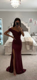 WINE RUCHED SPARKLE GOWN