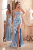 DAISY EMBELLISHED SATIN CORSET GOWN
