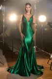 FITTED STRETCH GLITTER SATIN GOWN
