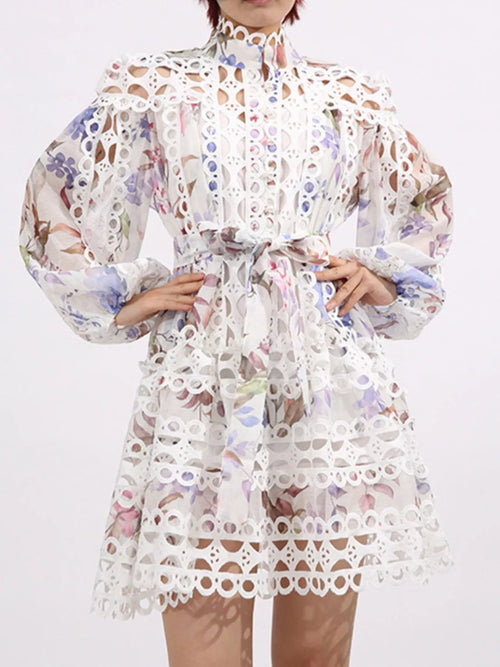 ワンピース balloon lace mini dress silent and ワンピース silent and balloon lace mini dress S balloon lace