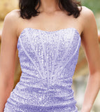 Gia Corset Sequin Mini Dress - Lilac