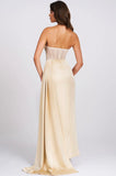 EGG WHITE LINED CORSET GOWN