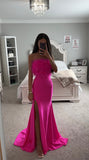 FUCHSIA TWO PIECE FEATHER GOWN