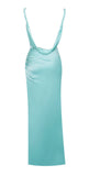 TIFFANY BLUE HIGH SLIT BACKLESS GOWN