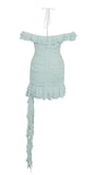 MATILDA MINT OFF SHOULDER RUFFLE MINI DRESS