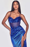 ROYAL FITTED MESH CORSET GOWN