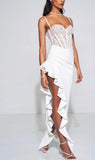 JULIA WHITE LACE CORSET MAXI DRESS