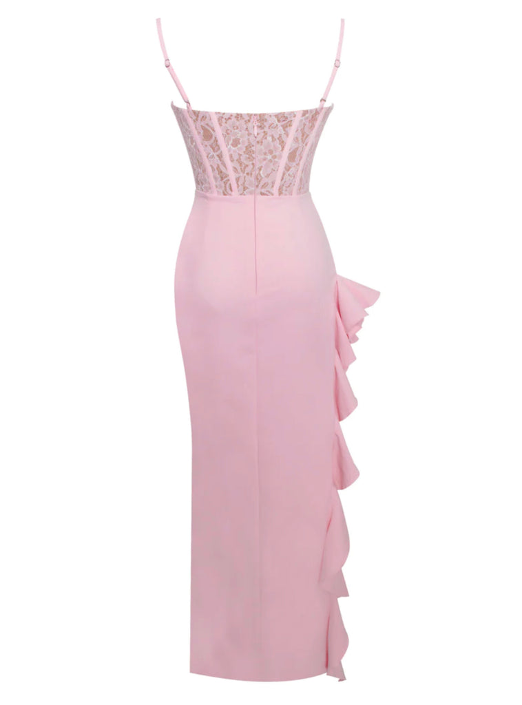 JULIA PINK LACE CORSET MAXI DRESS – SHOP DDMINE