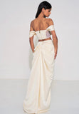 PEARL WHITE LACE SATIN CORSET GOWN
