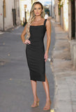 Robe mi-longue Janelle - Noir