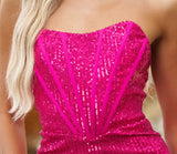 Gia Corset Sequin Mini Dress - Fucsia