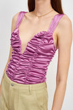 SLEEVELESS RUCHED BODY SUIT