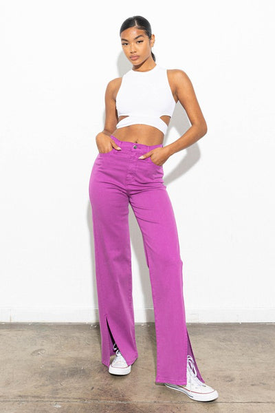 【DEARMINE】Unvalenced wide slacks JWD Women's Flowy Wide Leg Lounge Pants with Pockets, High