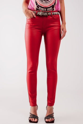 RED MATTE LEATHER PANTS – DDMINE