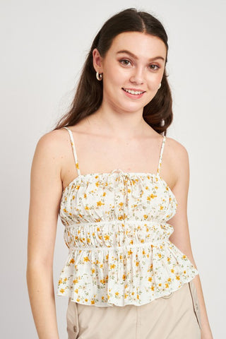 PRINTED CAMI CROPPED TOP