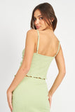 RUCHED CAMI TOP WTIH SMOCKING