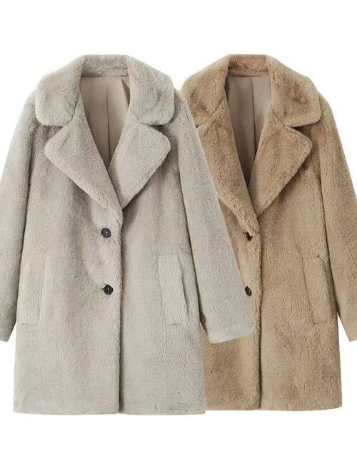 FAUX FUR TRENCH COAT DDMINE