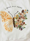 FLY AWAY BUTTERFLY TEE AND FLORAL PRINT FLARE PANT