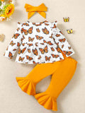 BUTTERFLY PRINT TOP AND PANT SET