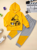 GRAPHIC HOODED SHIRT AND JOGGER SET