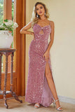 SEQUIN SLIT MAXI DRESS