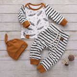 STRIPED PRINTED LONG SLEEVE TOP AND PANT SET