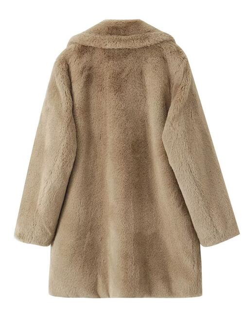 FAUX FUR TRENCH COAT DDMINE