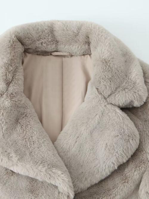 FAUX FUR TRENCH COAT DDMINE