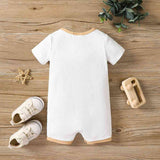 ROUND NECK BUTTONED SHORT SLEEVE BABY JUMPSUIT