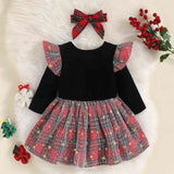 ROUND NECK LONG SLEEVE CHRISTMAS DRESS