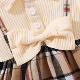 BABY GIRL PLAID COLLARED BOW DRESS