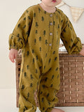 KIDS PRINTED BUTTON UP JUMPSUIT
