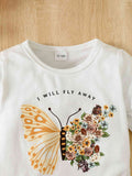 FLY AWAY BUTTERFLY TEE AND FLORAL PRINT FLARE PANT